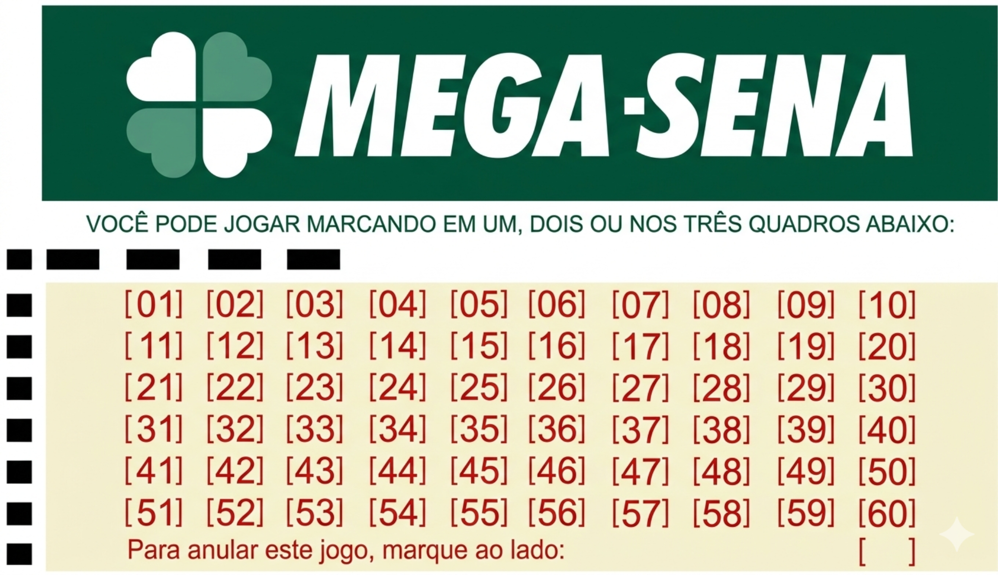 Cartela Mega Sena